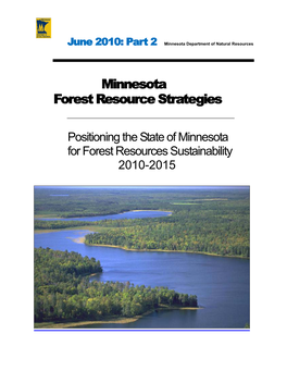 Minnesota Forest Resource Strategies June 2010