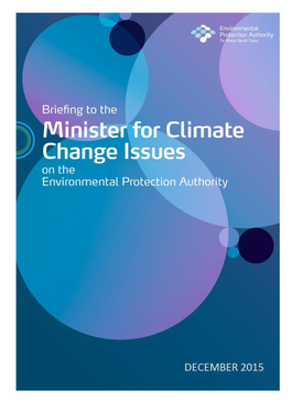 Briefing to the Incoming Minister for Climate Change Issues