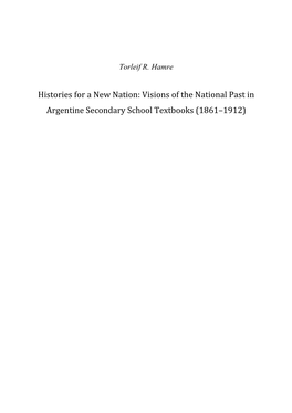 Visions of the National Past in Argentine Secondary School Textbooks (1861–1912)