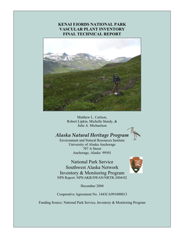 Kenai Fjords National Park Vascular Plant Inventory Final Technical Report