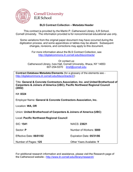 BLS Contract Collection – Metadata Header