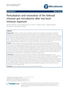 Perturbation and Restoration of the Fathead Minnow Gut Microbiome