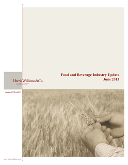 Food and Beverage Industry Update June 2013