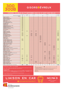 300 300B Évreux Gisors Horaires Valables Du 1Er Septembre 2020 Au 31 Août 2021 Inclus