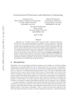 Counterfactual Predictions Under Runtime Confounding