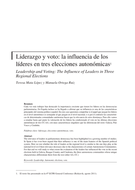 Liderazgo Y Voto