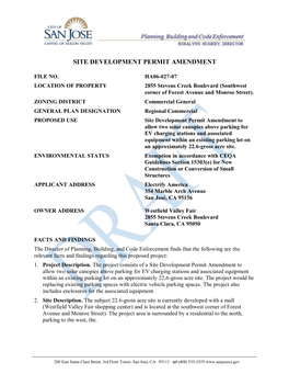 Site Development Permit Amendment