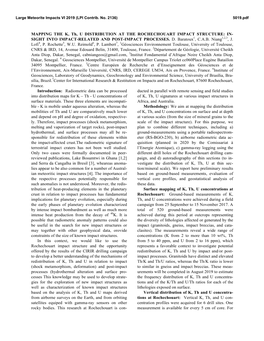 MAPPING the K, Th, U DISTRIBUTION at the ROCHECHOUART IMPACT STRUCTURE: IN- SIGHT INTO IMPACT-RELATED and POST-IMPACT PROCESSES