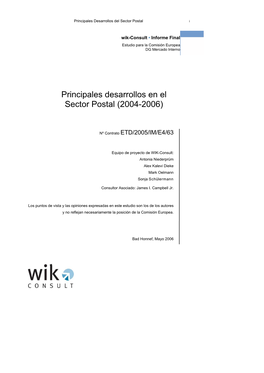 Principales Desarrollos En El Sector Postal (2004-2006)