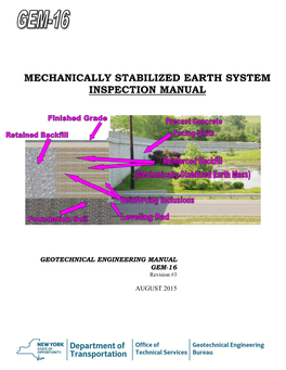 Mechanically Stabilized Earth System Inspection Manual