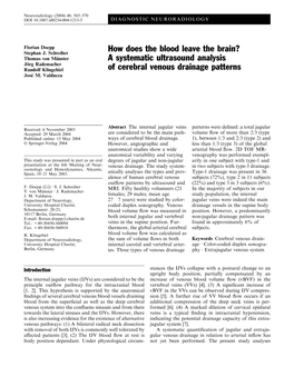 A Systematic Ultrasound Analysis of Cerebral Venous Drainage Patterns