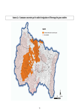 Annexe 2Aä: Communes Concernées Par Le Couloir De Migration Et D'hivernage Des Grues Cendrées