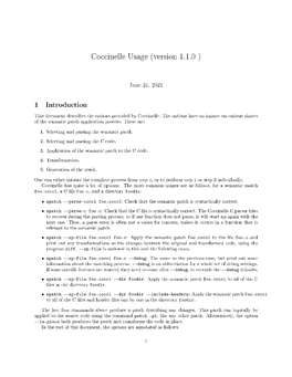Coccinelle Usage (Version 1.1.0 )