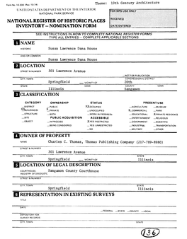 National Register of Historic Places Inventory -- Nomination Form