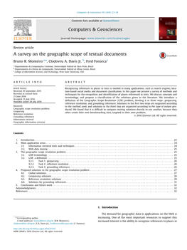 A Survey on the Geographic Scope of Textual Documents