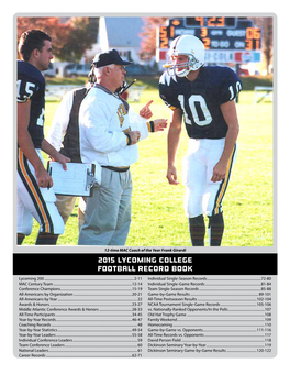2015 Lycoming College Football Record Book Lycoming 200