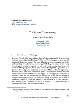 The Sense of Phenomenology