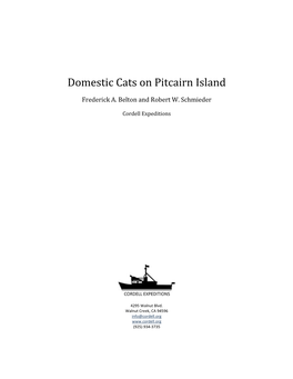 Domestic Cats on Pitcairn Island