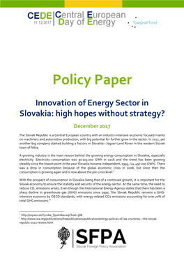 Policy Paper Innovation of Energy