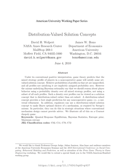 Distribution-Valued Solution Concepts