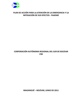 Plan De Acción Para La Atención De La Emergencia Y La Mitigación De Sus Efectos - Paaeme