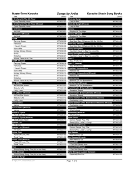 Mastertone Karaoke Song Book