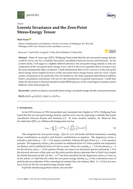 Lorentz Invariance and the Zero-Point Stress-Energy Tensor