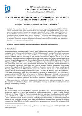 Engineering Mechanics 2016 Temperature Dependence