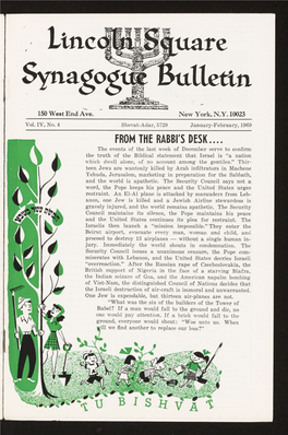 Synagogue Bulletin