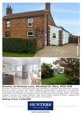 Roselea, St Michaels Lane, Wainfleet St. Mary, PE24 4HB Asking Price