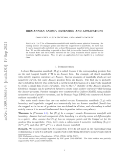 Arxiv:2009.13665V3 [Math.DG] 10 Nov 2020