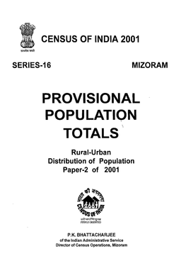 Provisional Population Totals, Series-16, Mizoram