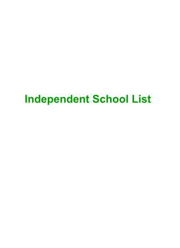 Independent School List