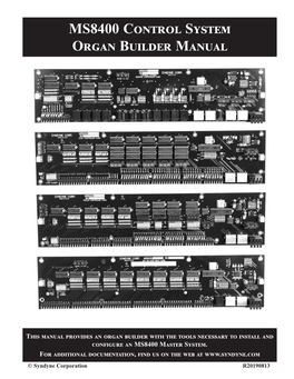 MS8400 Control System Organ Builder Manual