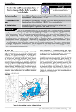 Zoology Biodiversity and Conservation Status of Ichthyofauna