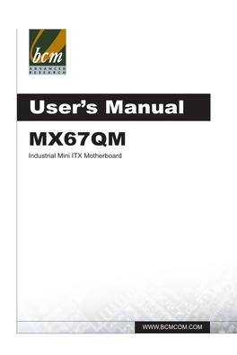 Manual MX67QM Industrial Mini ITX Motherboard