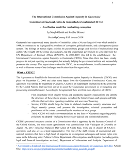 The International Commission Against Impunity in Guatemala/ Comisión