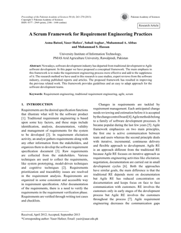 A Scrum Framework for Requirement Engineering Practices