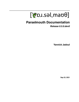 Parselmouth Documentation Release 0.5.0.Dev0