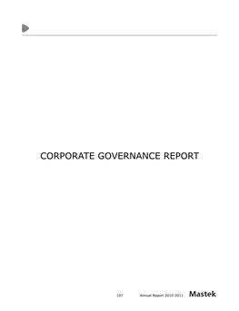 Corporate Governance Report