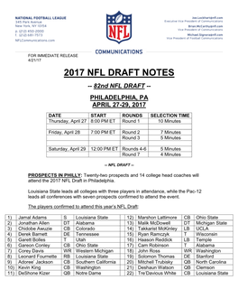 2017 Nfl Draft Notes