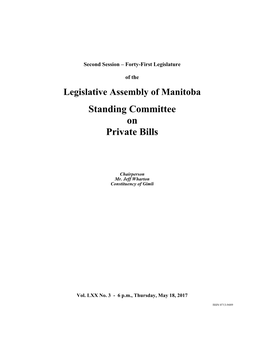 Legislative Assembly of Manitoba Standing Committee on Private Bills