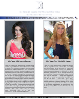 The Official Hair Extensions of the Miss Texas Usa® & Miss Texas Teen Usa® Pageants