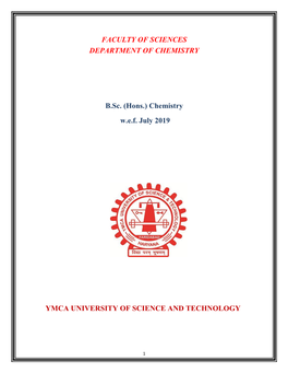 Faculty of Sciences Department of Chemistry