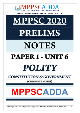 Judiciary ❖ Local Government ❖ Elections ❖ Other Dimensions ❖ Constitution at a Glance