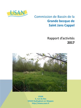 Rapport D'activité Du Bassin De Saint Jans Cappel