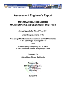 Assessment Engineer's Report for Descriptions of Land Use Code and Land Use Factor