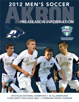 AKRON ZIPS ROSTER INFORMATION 2012 NUMERICAL ROSTER No