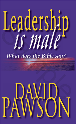 Leadership Is Male What Does the Bible Say?