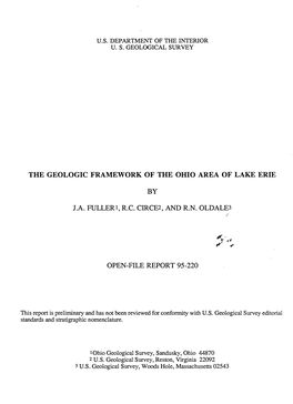 The Geologic Framework of the Ohio Area of Lake Erie